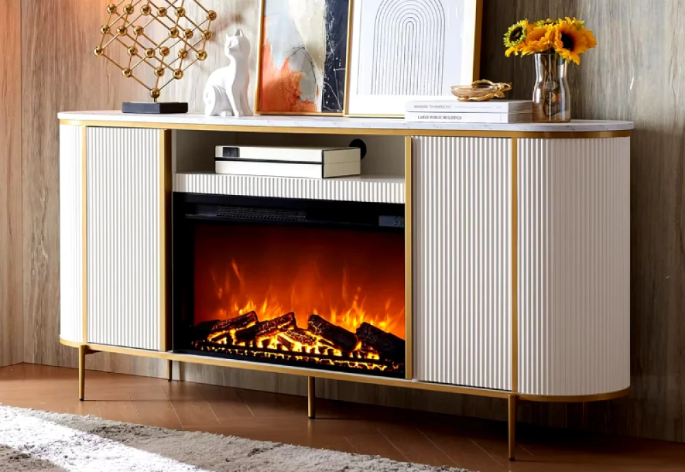 electric fireplace with storage