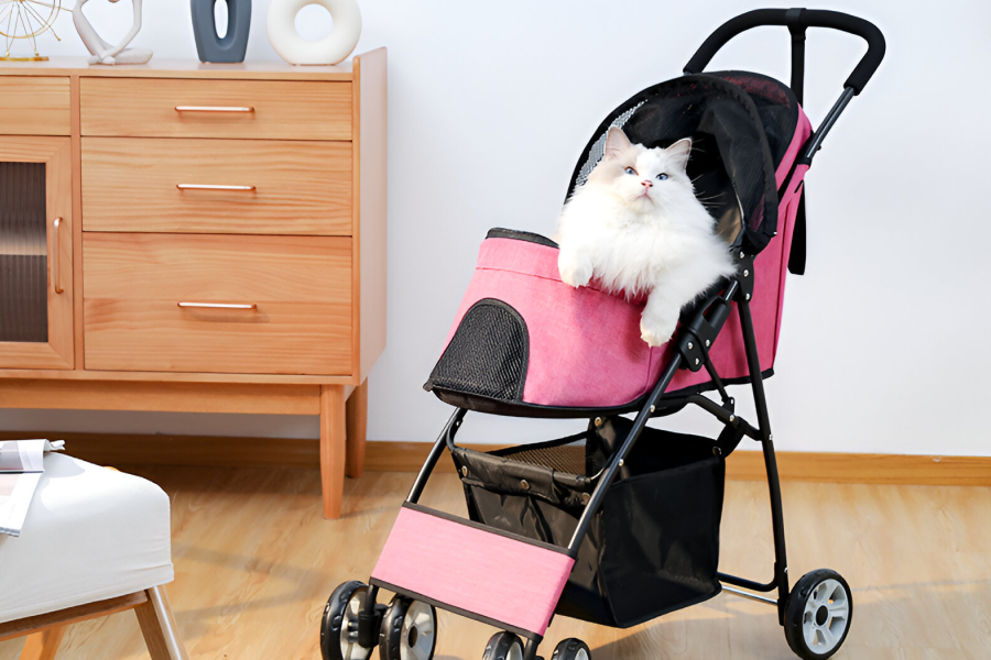 Compact pet stroller for travel